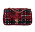 Mini Flap, &pound;2,650, Handbags, Blue/Red/White, Tweed, Front view